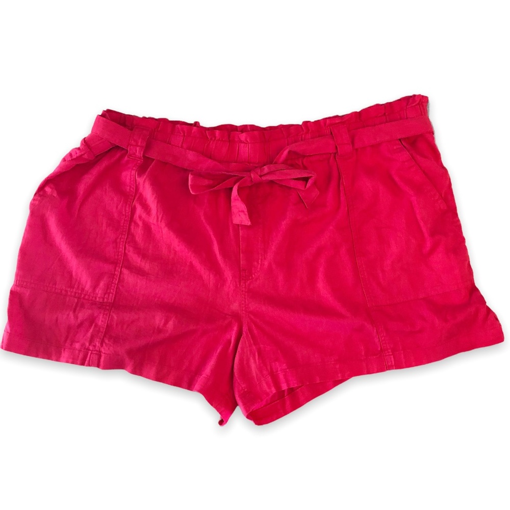 Terra & Sky 3X Plus Size Dark Pink Paper Bag Shorts 24W/26W NWT!
